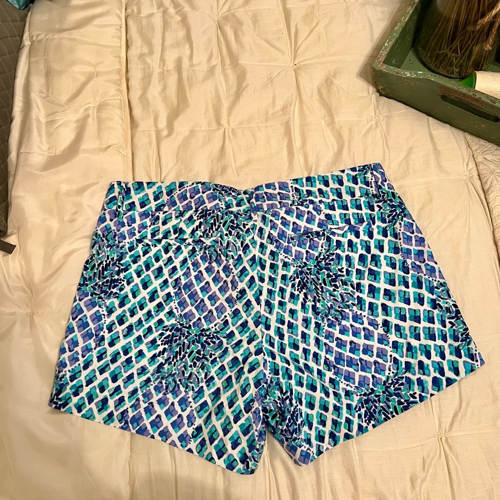 Lilly Pulitzer Callahan Shorts Blue and purple Pineapple Shorts | 12 - Picture 7 of 7